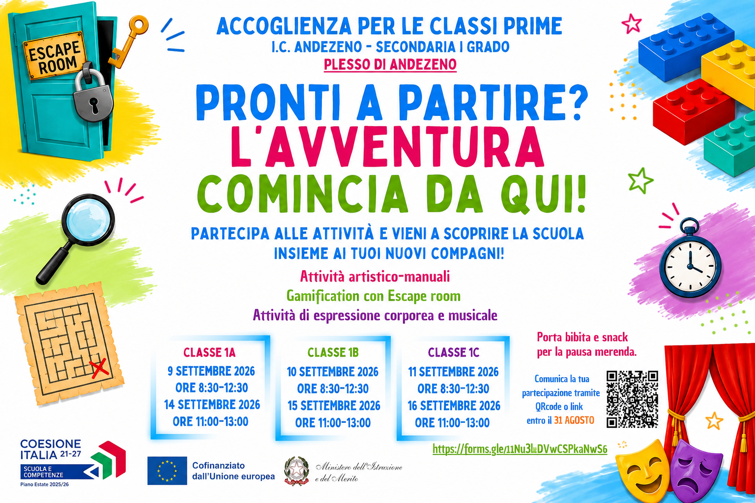 Attività accoglienza classi prime - Scuola secondaria di primo grado plesso di Andezeno